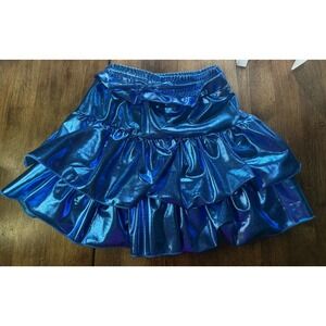 NWT Lola + The boys Blue Metallic Skort Skirt Girls Size 6T